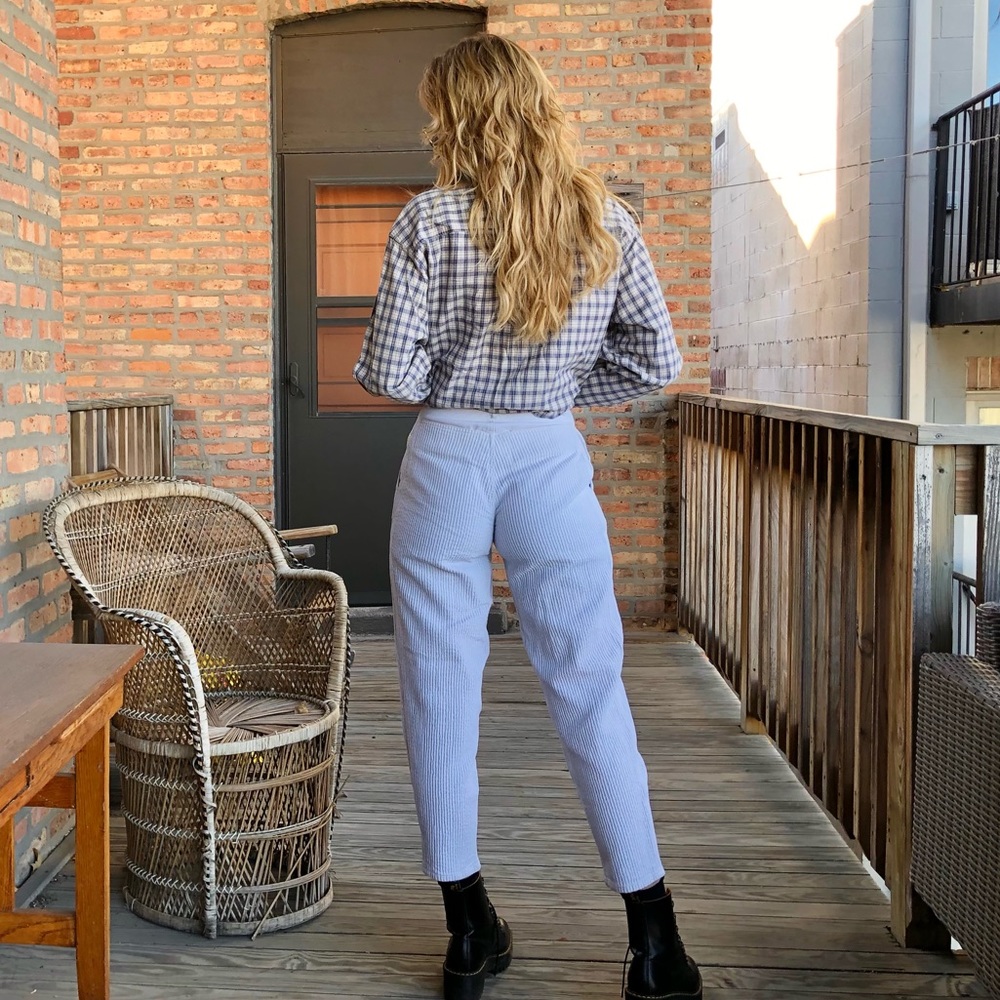 Vintage 90s Crushed Fabric Mom Jeans - Picture 4 of 6